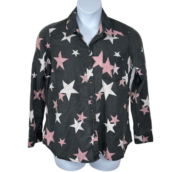 Torrid Burnout Relaxed Fit Star Button Up Top Size Torrid 00 Women’s M/L 10 - Picture 3 of 16